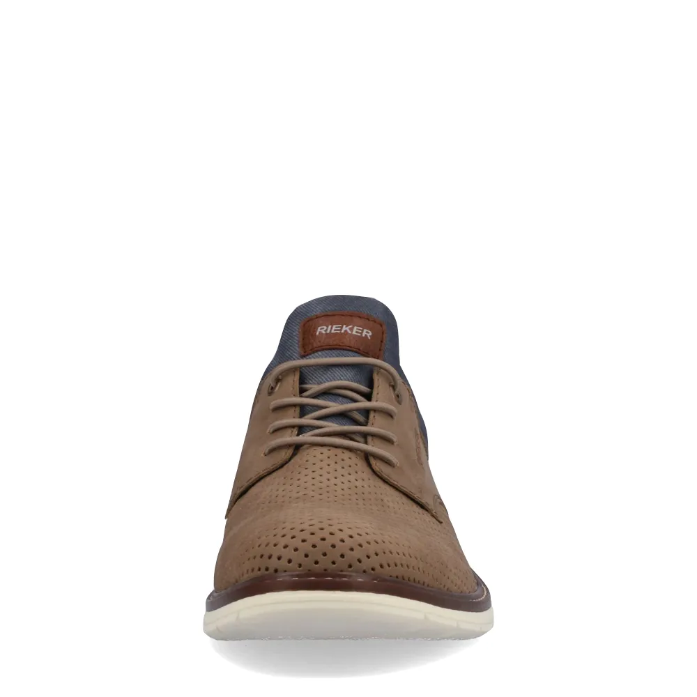 Rieker Men's Dustin 50 Perfed Shoe in Fango Taupe Modern Feel