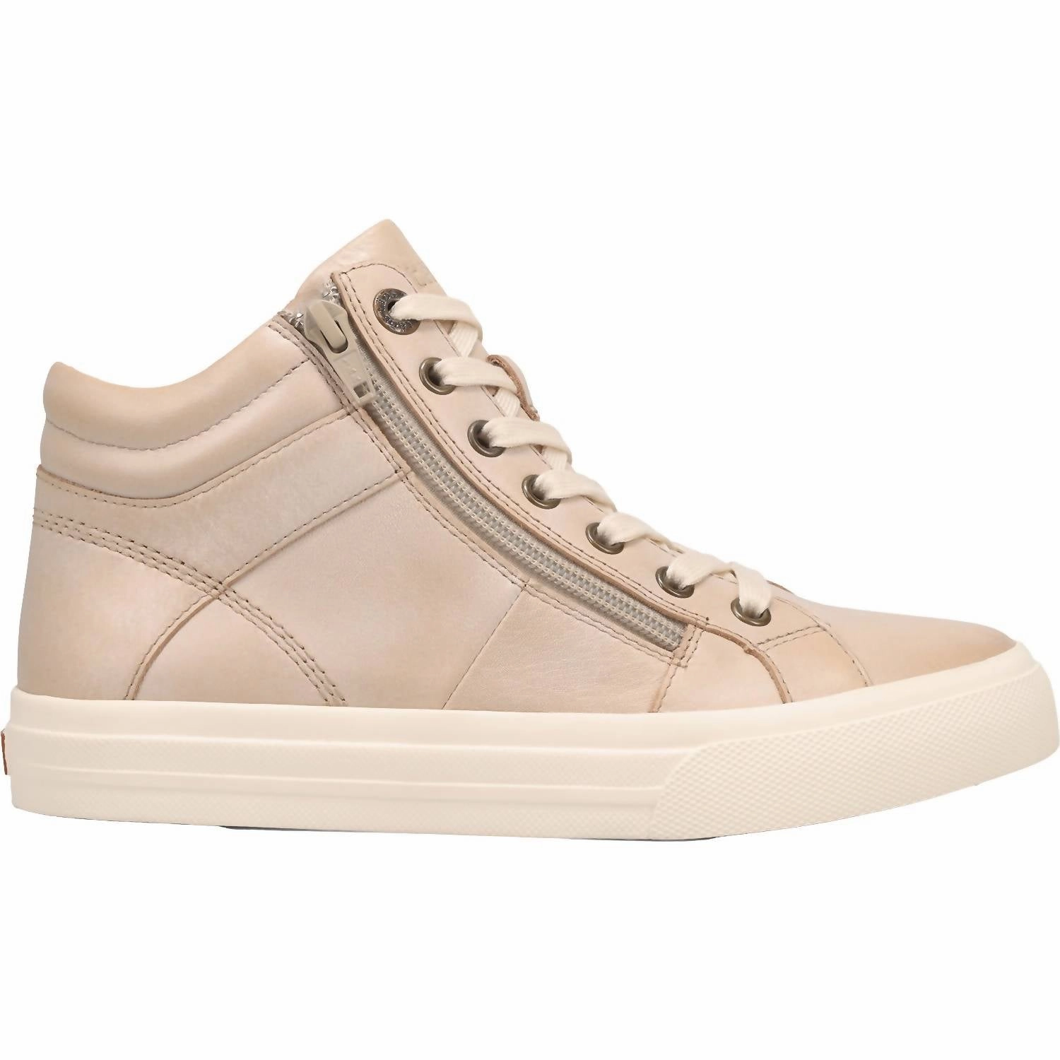 Women's Taos Winner Leather High Top Sneakers In Oyster Recycled Material Design