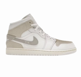Nike Men's Air Jordan 1 Mid SE Craft Shoes - White / Orewood Brown / Tech Grey / Sail Breathable Insock traction - control - technology shoes