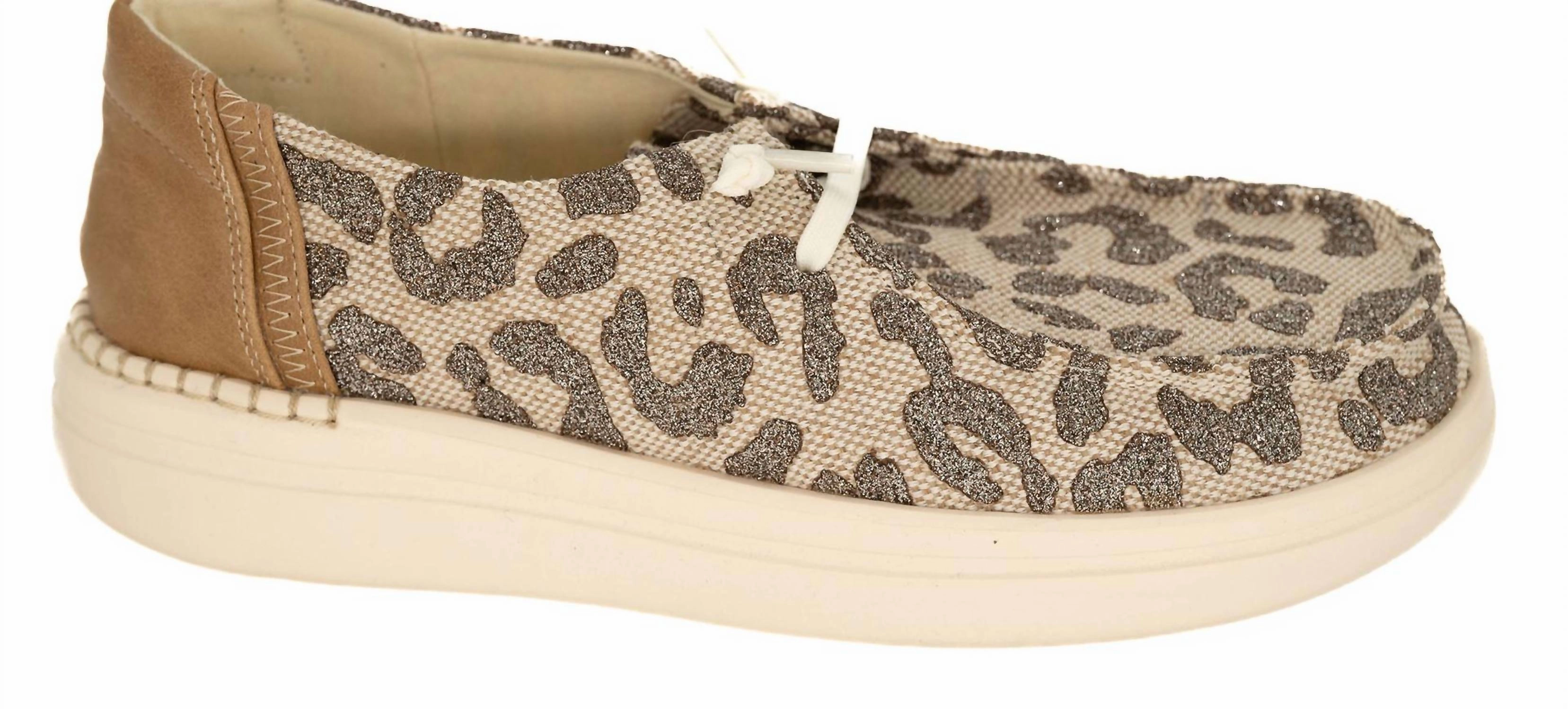 Walk Fit Women's Metallic Shoes In Leopard Print