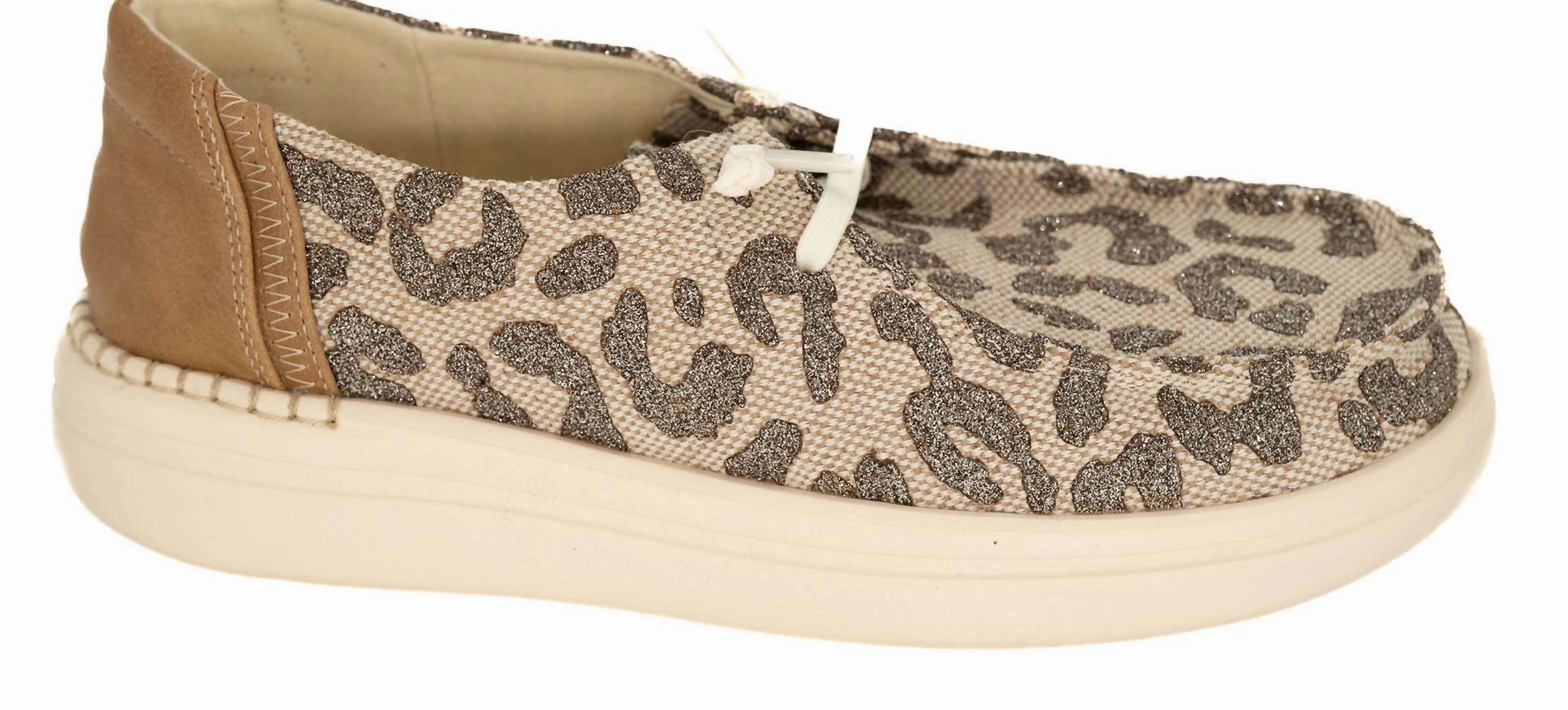 Modern Cushioning Athletic Women's Metallic Shoes In Leopard Print