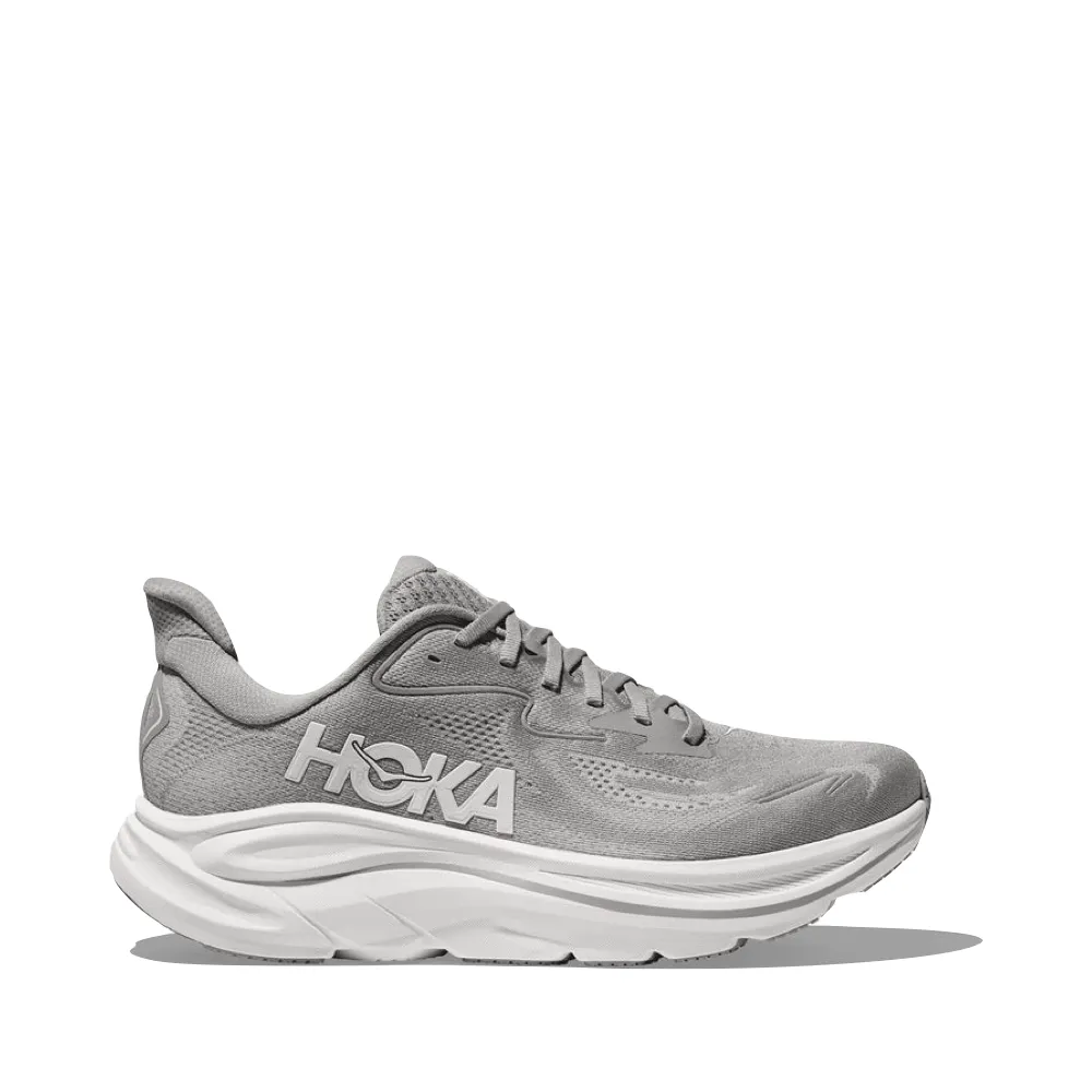 Hoka Men's Clifton 10 Sneaker in Stellar Grey/Stardust Padded collar