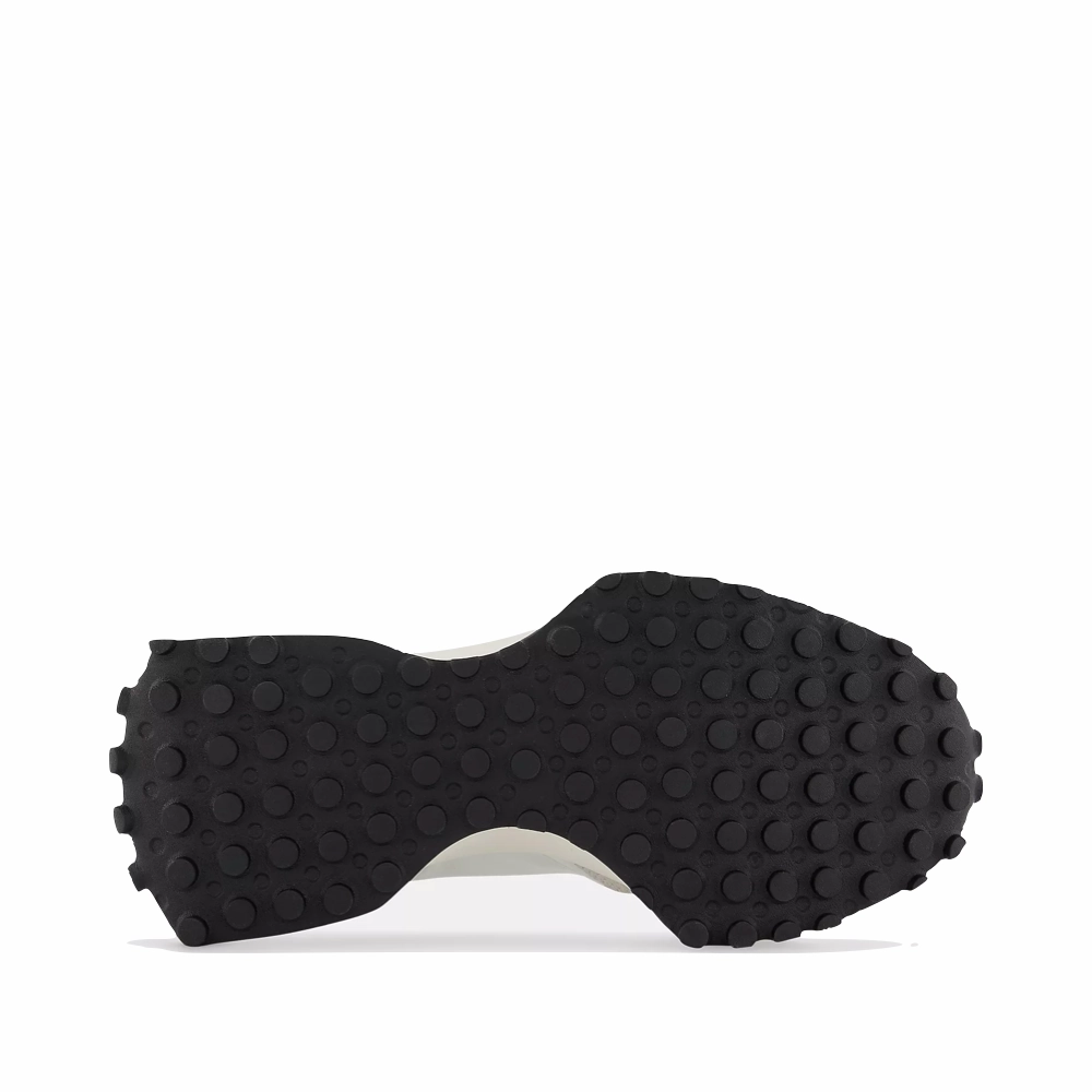 New Balance Women's 327 Lifestyle Sneaker in Sea Salt with White and Black Star Path Tidy Form