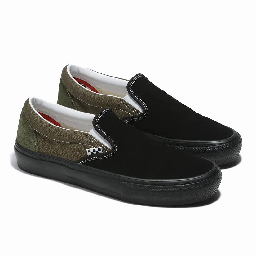 Tapered Heel Counter Vans - Skate Slip-On (Black/Grape Leaf)