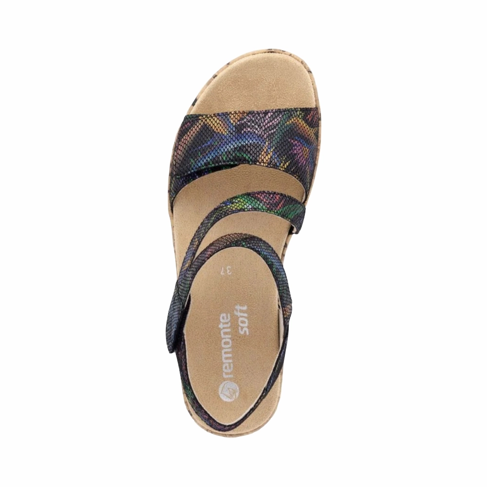 New York Remonte Women's Jocelyn 60 Sandal in Black Multi