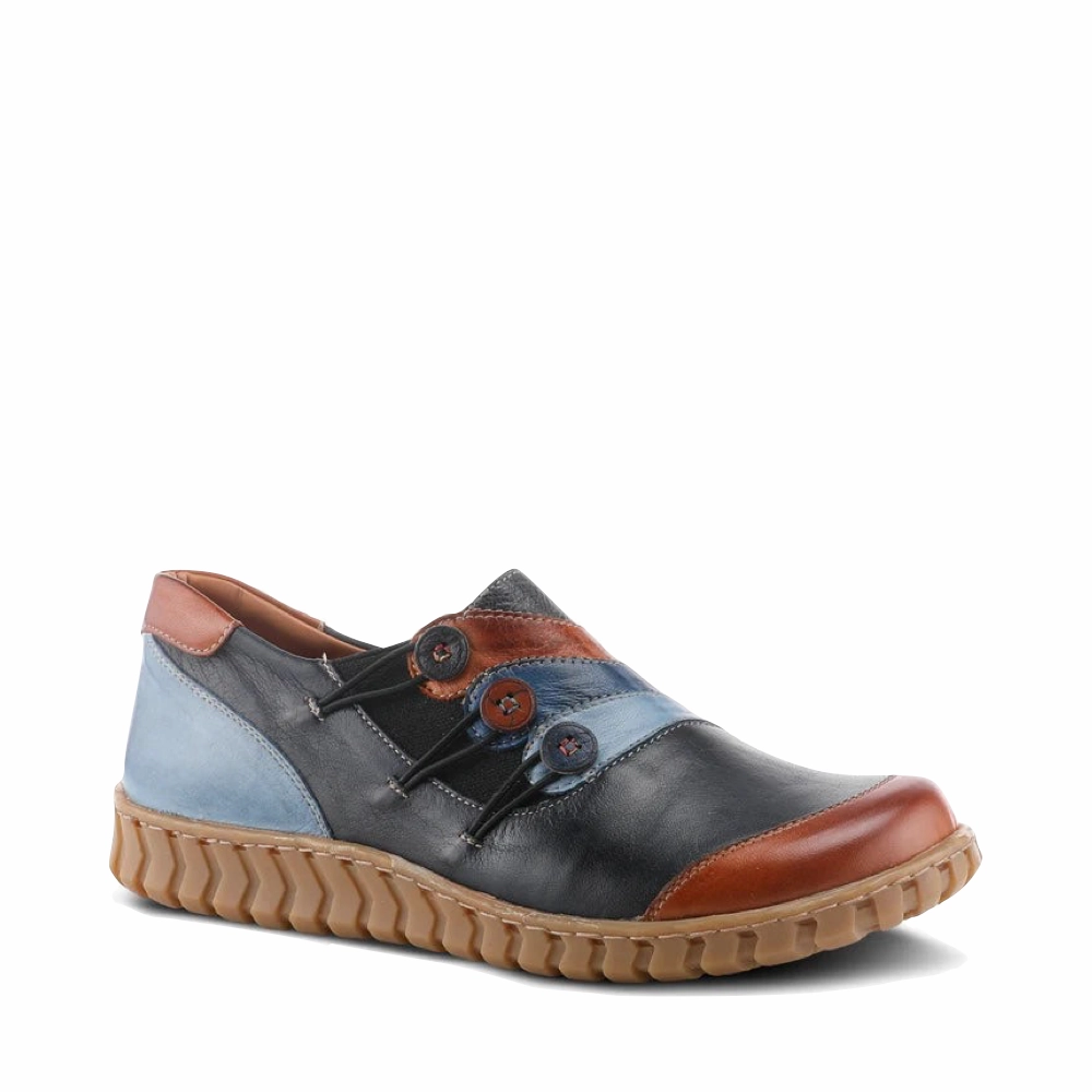 Timeless Style Spring Step Women's Neeta Slip On Shoe in Navy Multi