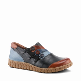 Timeless Style Spring Step Women's Neeta Slip On Shoe in Navy Multi