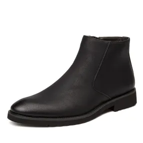 The Chiaro3 - Ankle Leather Boots for Men with a Zipper Elegant Footwear Basic Movement