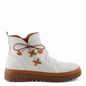 Outfit Friendly Spring Step Women's VanDis Low Leather Zip Boot in White