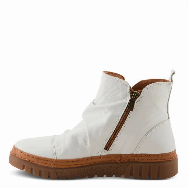 Spring Step Women's VanDis Low Leather Zip Boot in White Airy Mesh Workwear Friendly