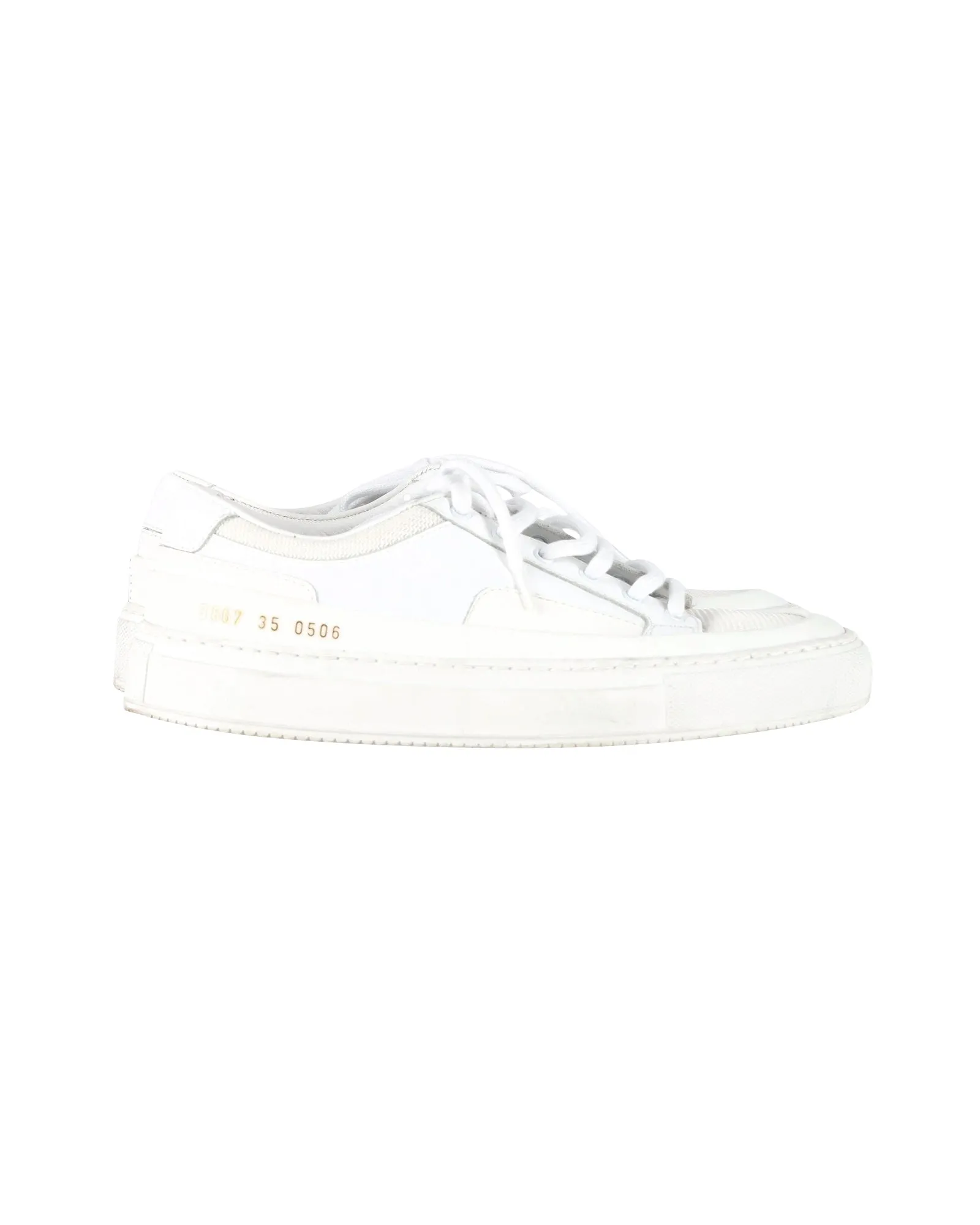 Common Projects Achilles Super Sneakers in White Leather High Arch Grip Enhanced Outsole