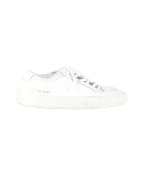 Common Projects Achilles Super Sneakers in White Leather High Arch Grip Enhanced Outsole