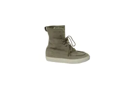 Common Projects Tournament Shearling High-Top Sneakers in Grey Suede Morning Rush