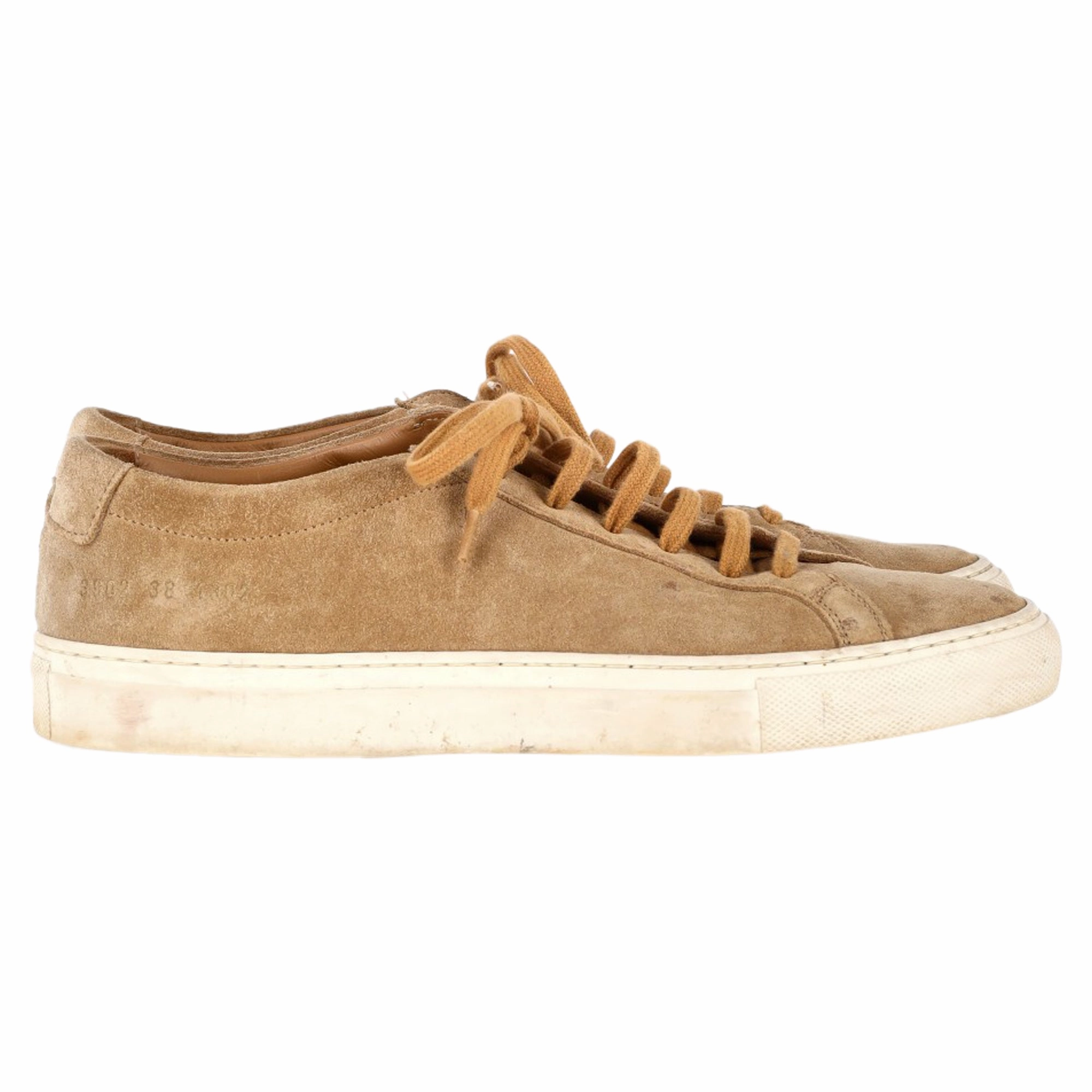 Common Projects Original Achilles Sneakers in Beige Suede Step Soft Resilient Sole