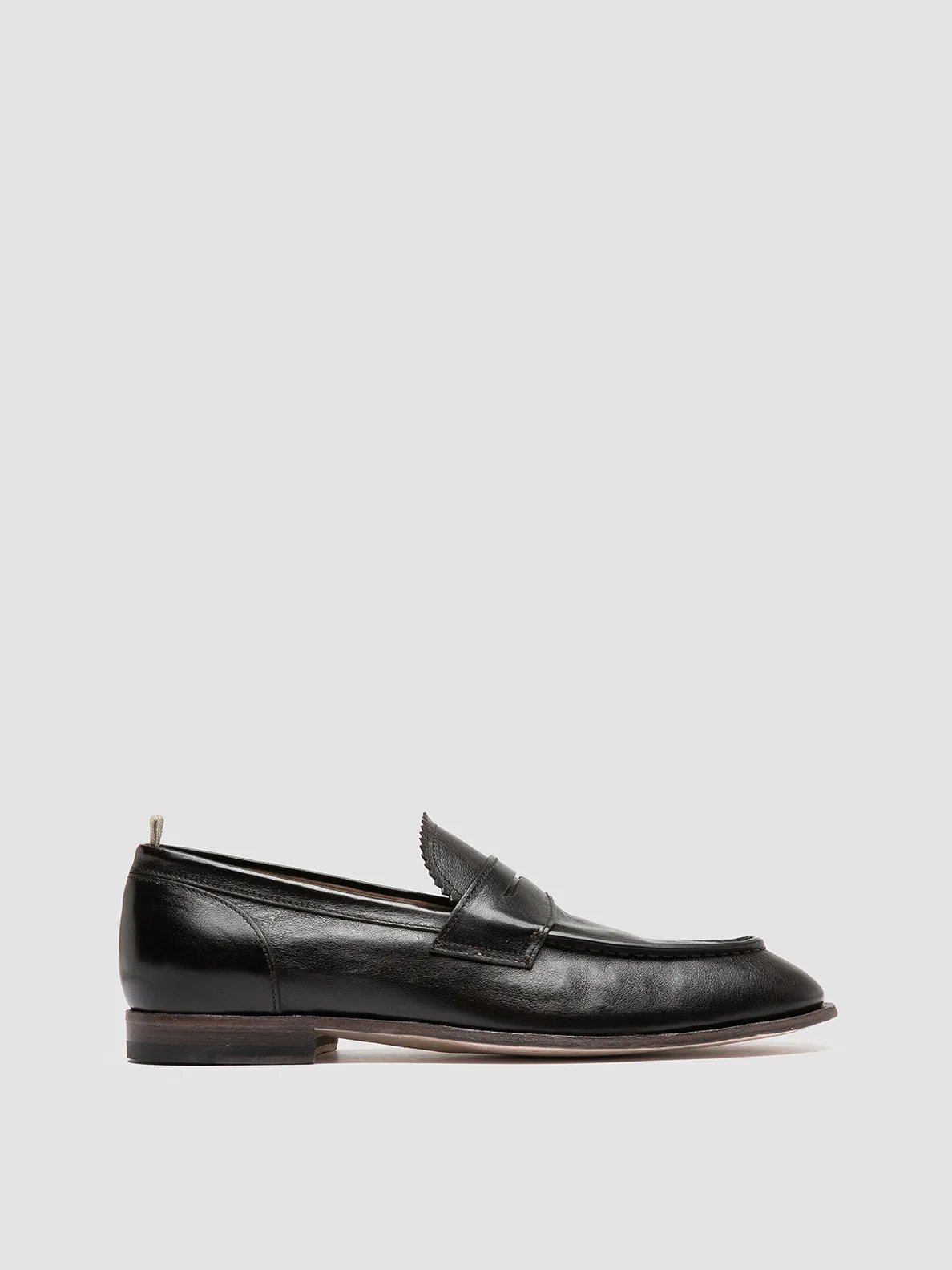 Flexible Walk SOLITUDE 001 - Dark Brown Leather Penny Loafers