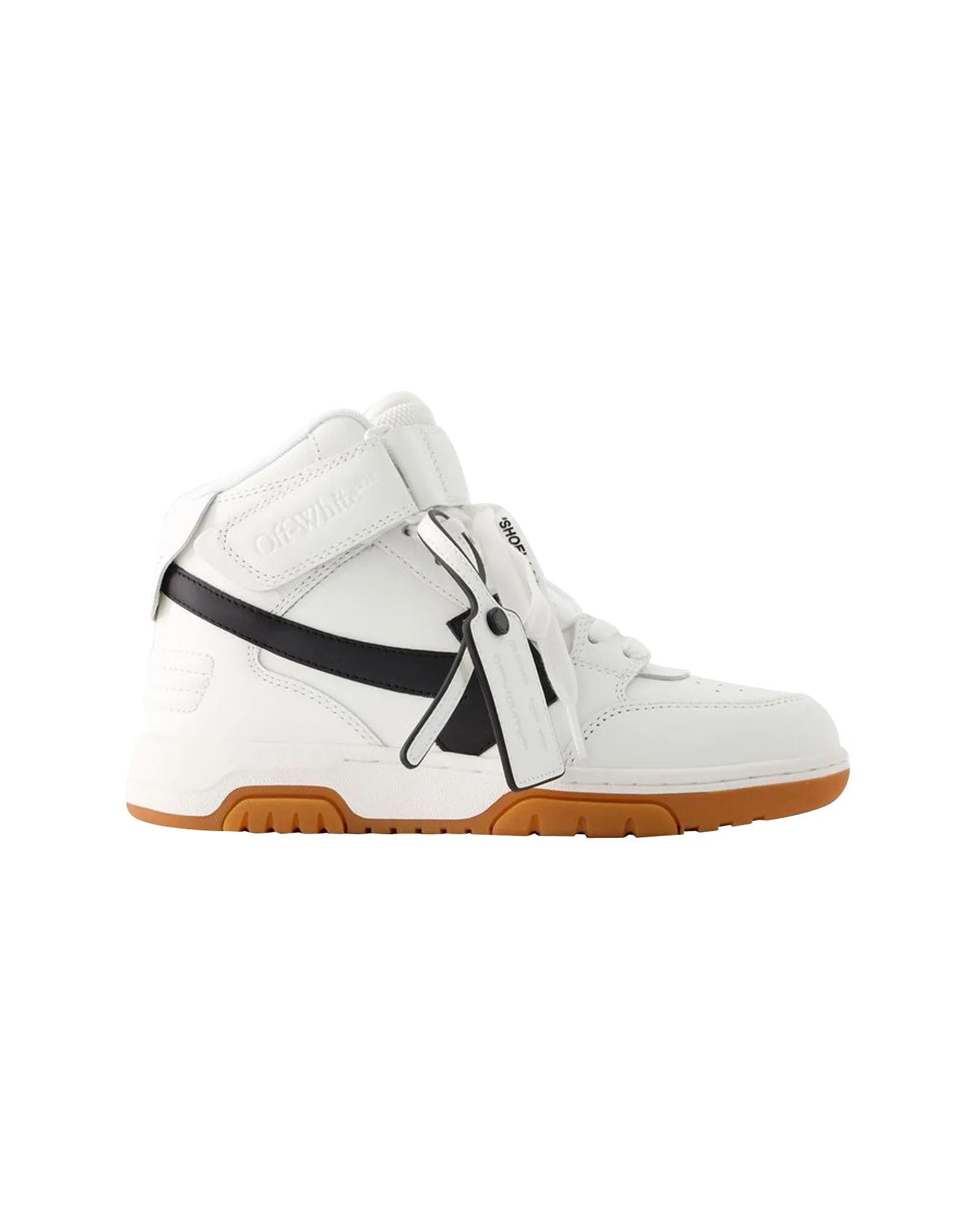 Out Of Office Mid Top Sneakers - Off White - Leather - White/Black Anti Fatigue Seamless Upper Design