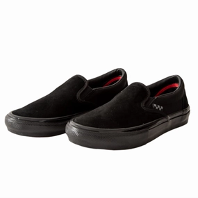 Wide Fit Options Comfortable Sockliner Vans - Skate Slip-On (Black/Black)