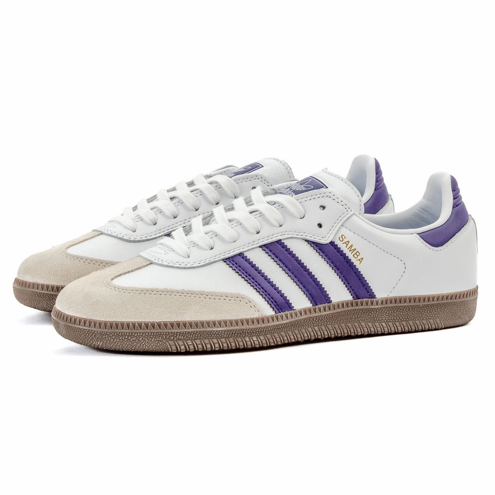 Adidas - Samba ADV (Cloud White/Collegiate Purple/Gold Metallic) multi - terrain running shoes time - efficient exercise