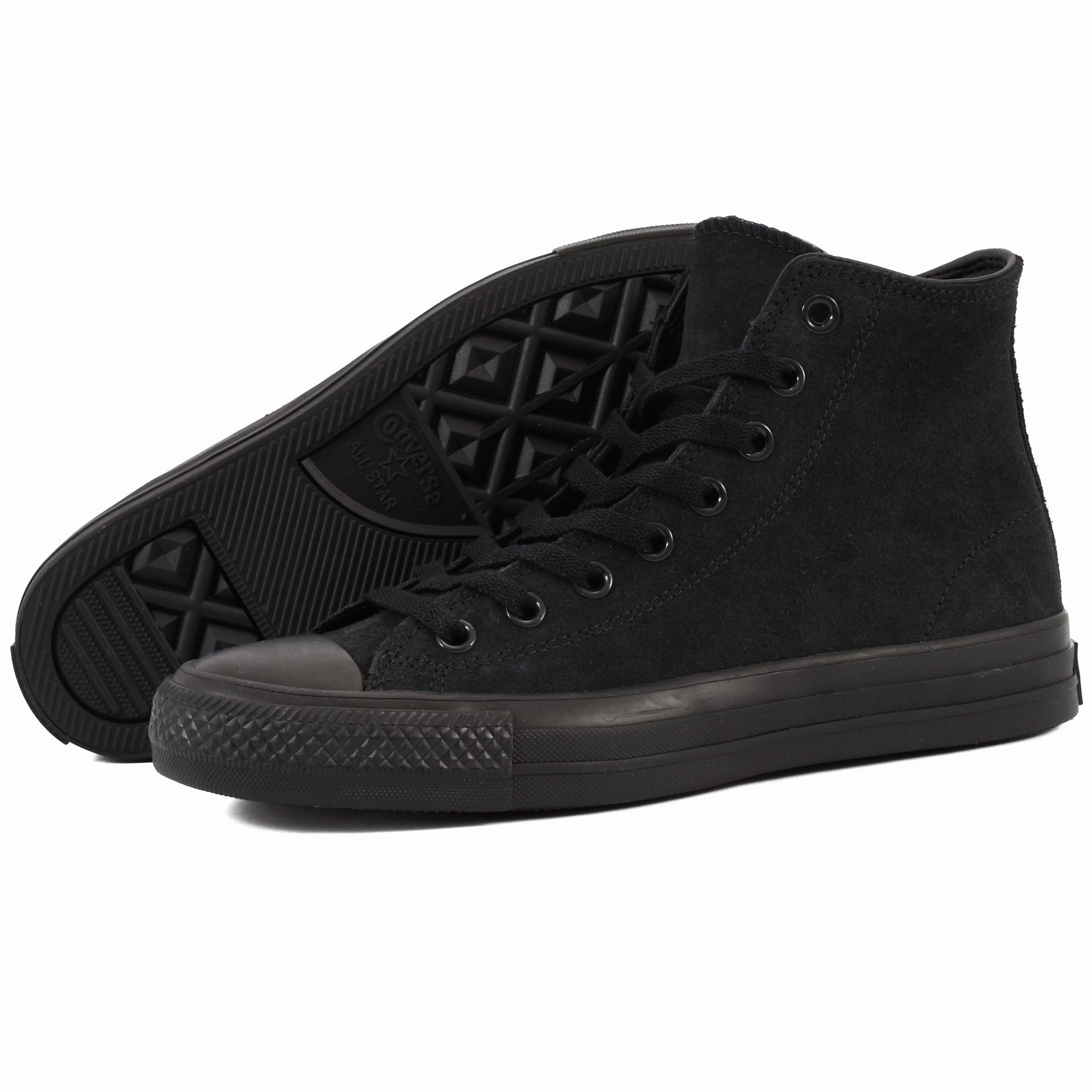 Breathable Perforated Panels recycled material shoes CONS - Chuck Taylor All Star Pro Hi (Black/Black/Black)