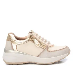 Women's Casual Sneakers In Beige Impact Resistant Heel