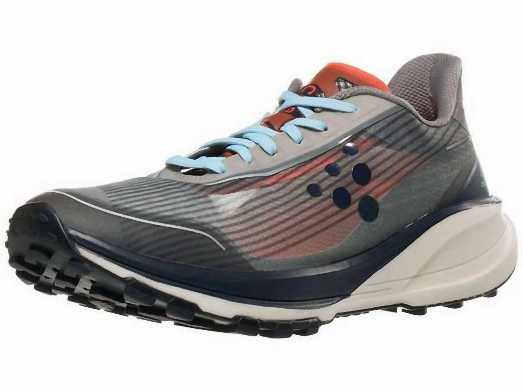 Women's Pure Trail Shoes In Concrete/blaze Ankle Support Features Thermal Regulation Fabric