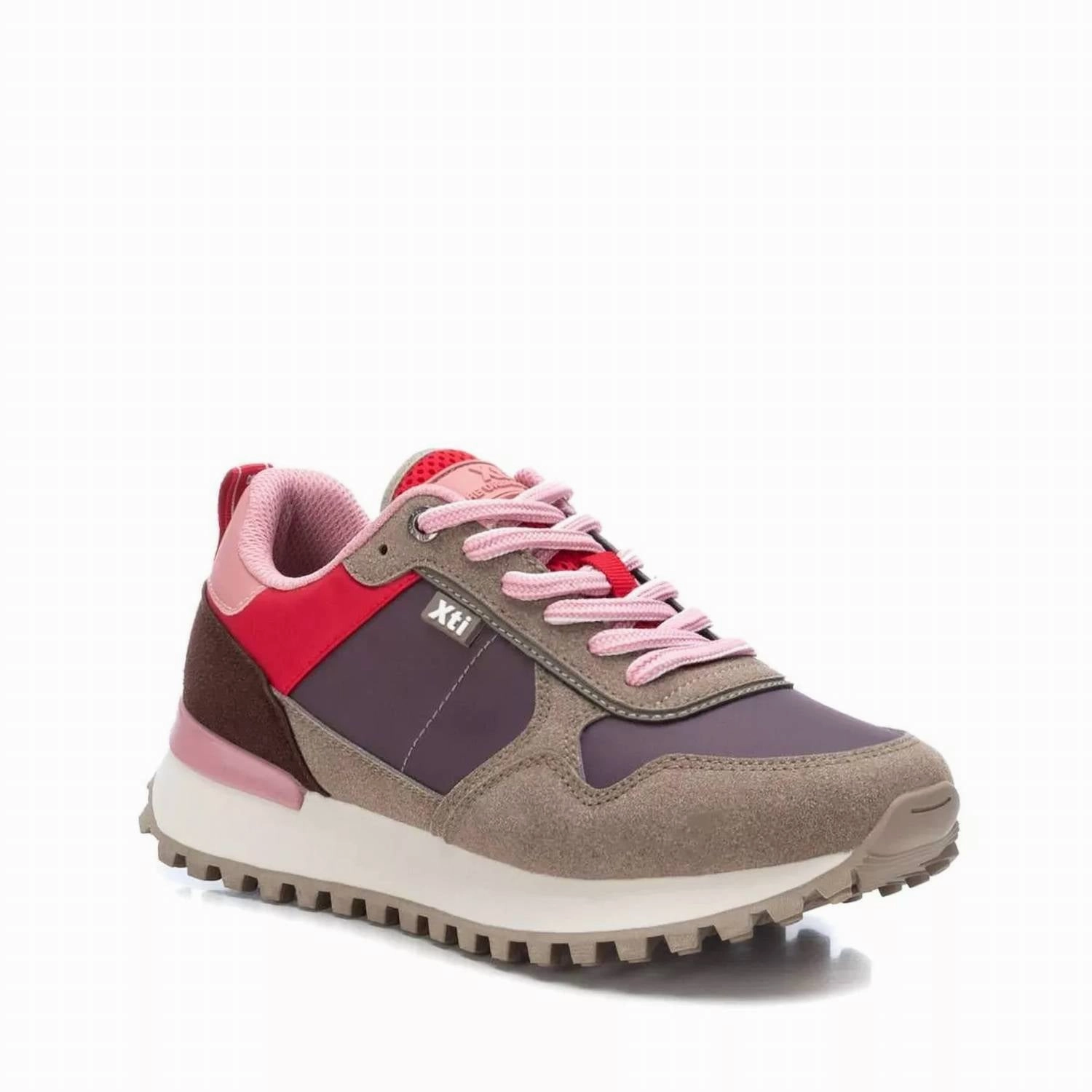 Long Time Wear Water Resistant Construction Women's Lace-Up Sneakers In Purple
