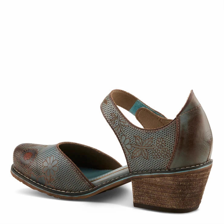 Spring Step Women's Cabracho Heeled Mary Jane in Blue Multi Smart Step