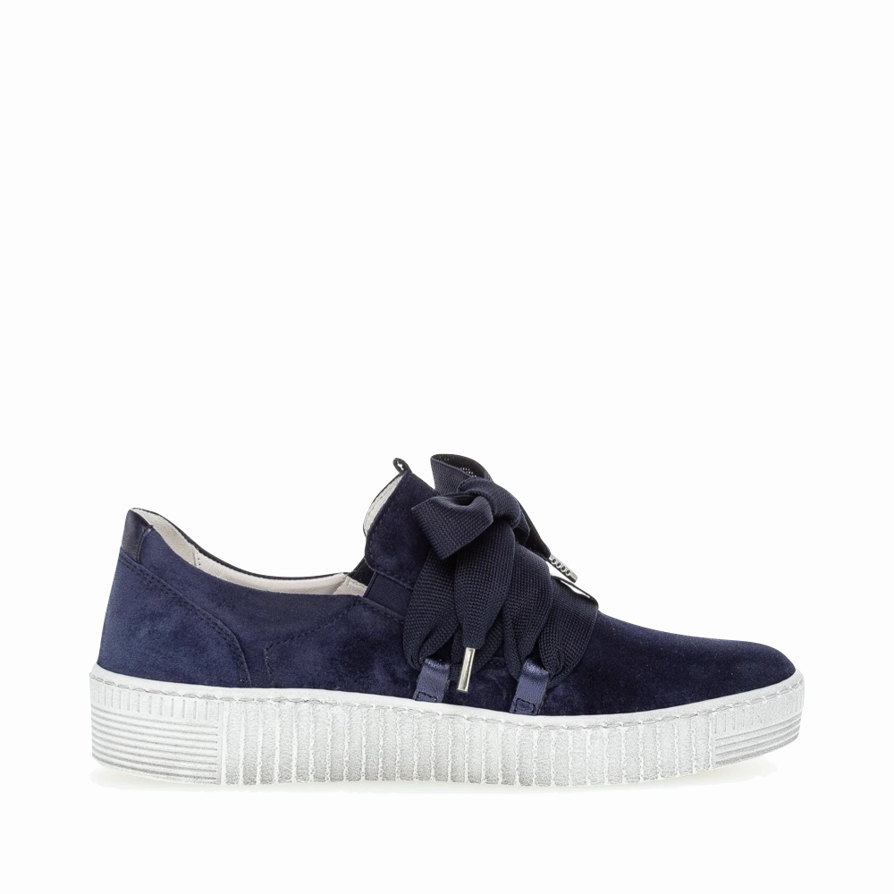 Sturdy Outsole Gabor Women's Bow Sneaker in Marine Navy