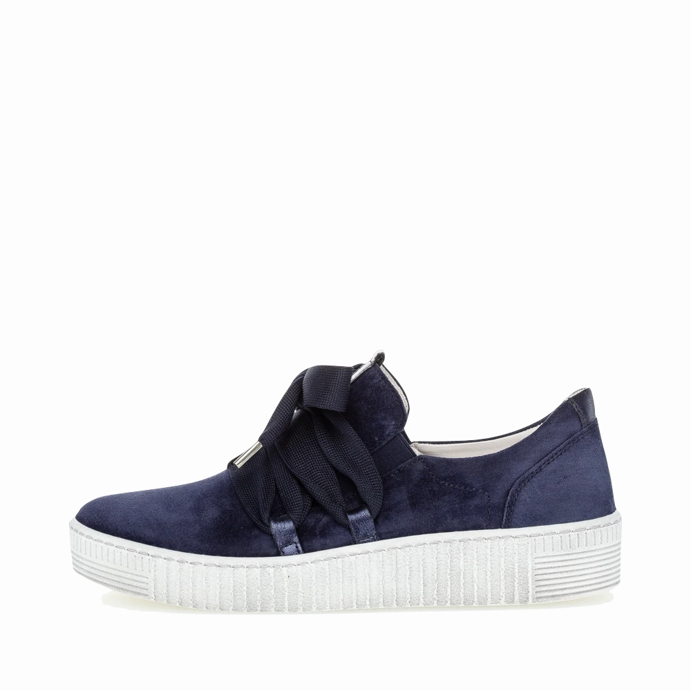 Classic Gabor Women's Bow Sneaker in Marine Navy