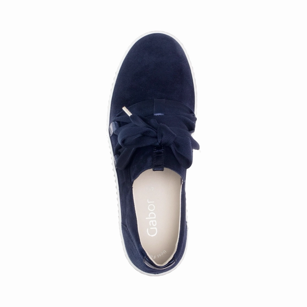 Gabor Women's Bow Sneaker in Marine Navy Team Day