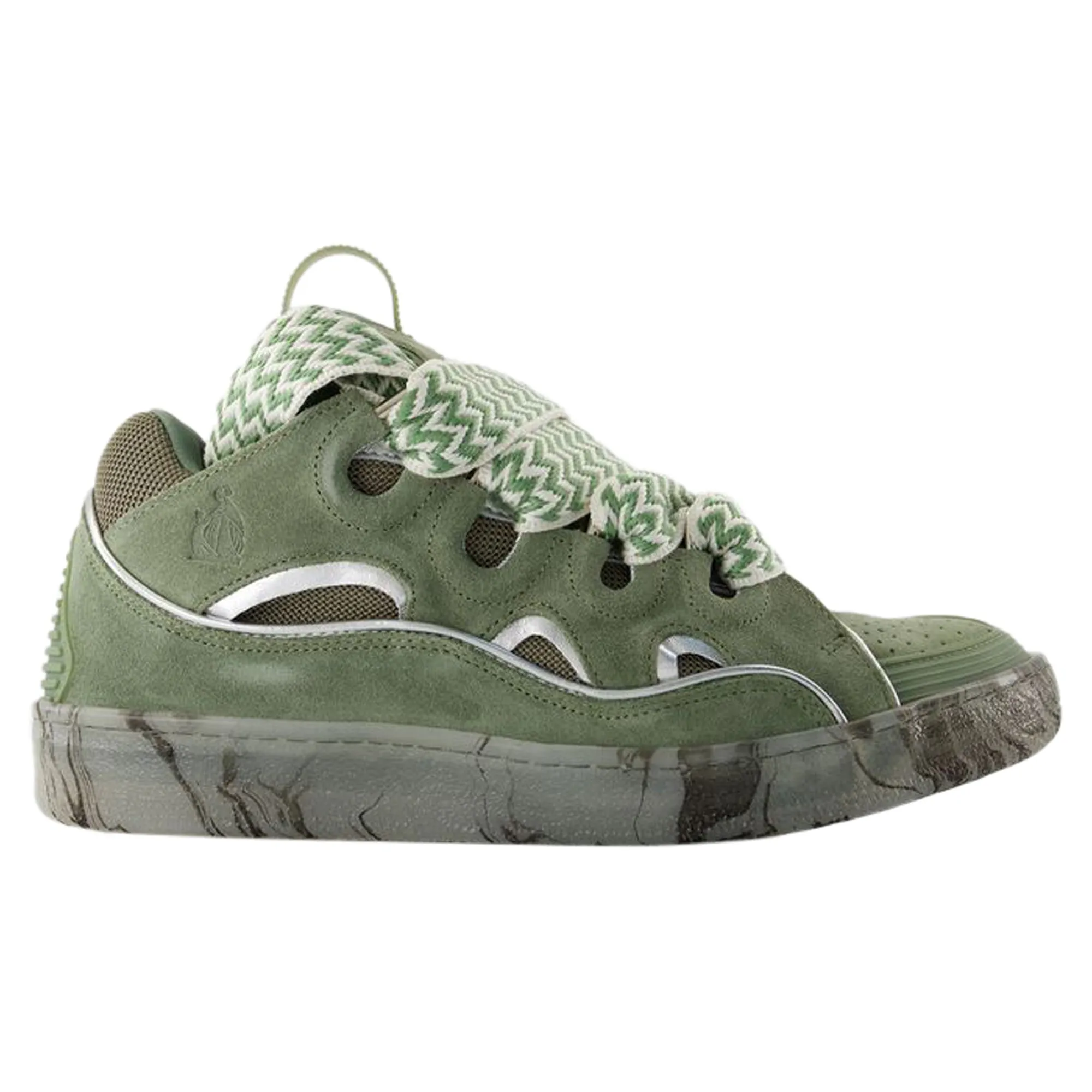 Modern Aesthetic Anti Friction Curb Sneakers - Lanvin - Synthetic - Green/Silver
