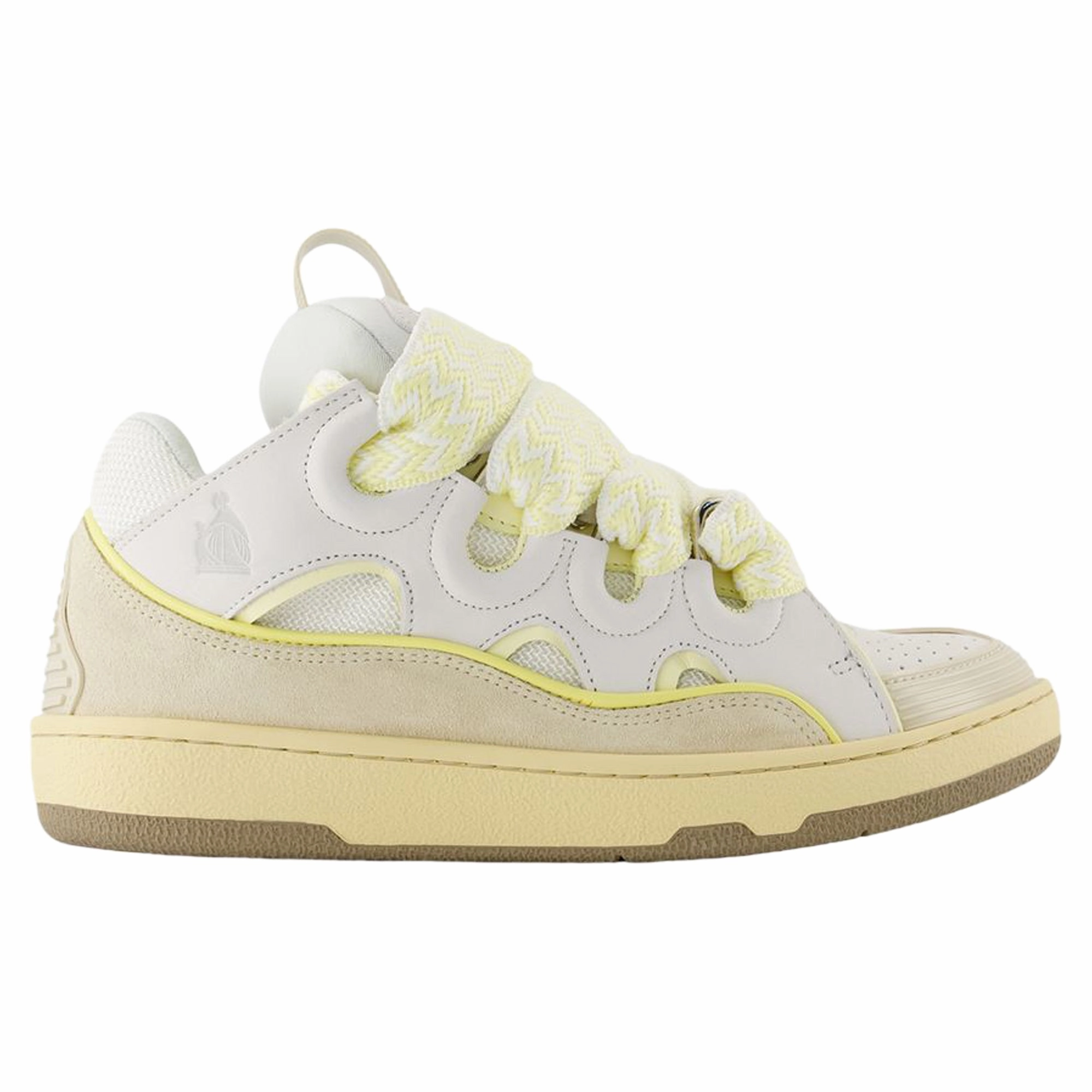 Washable Curb Sneakers - Lanvin - Leather - White