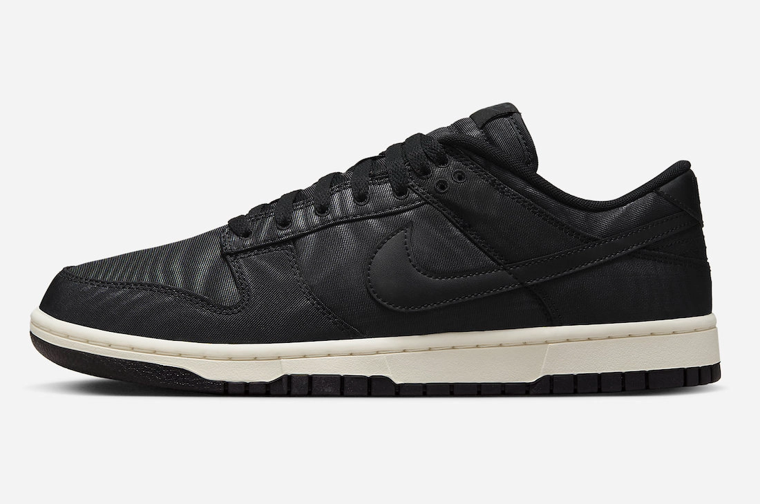 Nike Men's Dunk Premium Low Retro Shoes - Black / Sail White Biomechanical Arch Plate