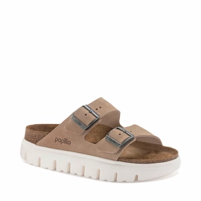 Birkenstock Women's Arizona Chunky Suede Leather Slide Sandal in Warm Sand Smart Choice Clean Surface