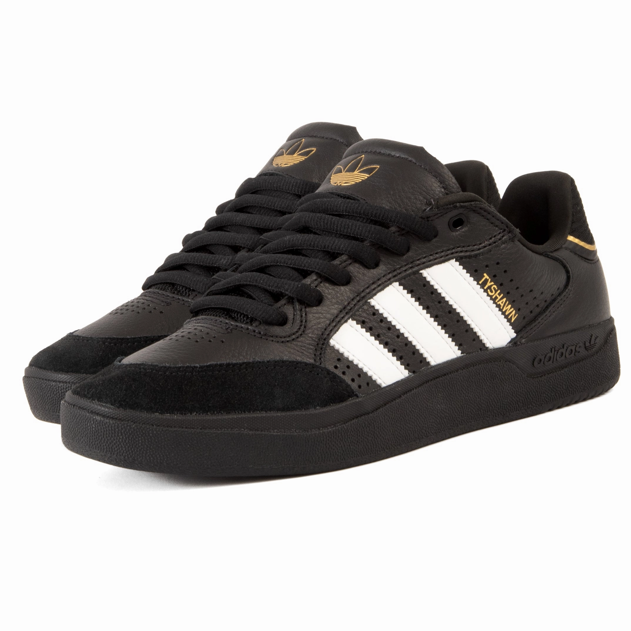 Adidas - Tyshawn Low (Core Black/Flat White/Gold Metallic) investment - brand shoes toe - strap shoes