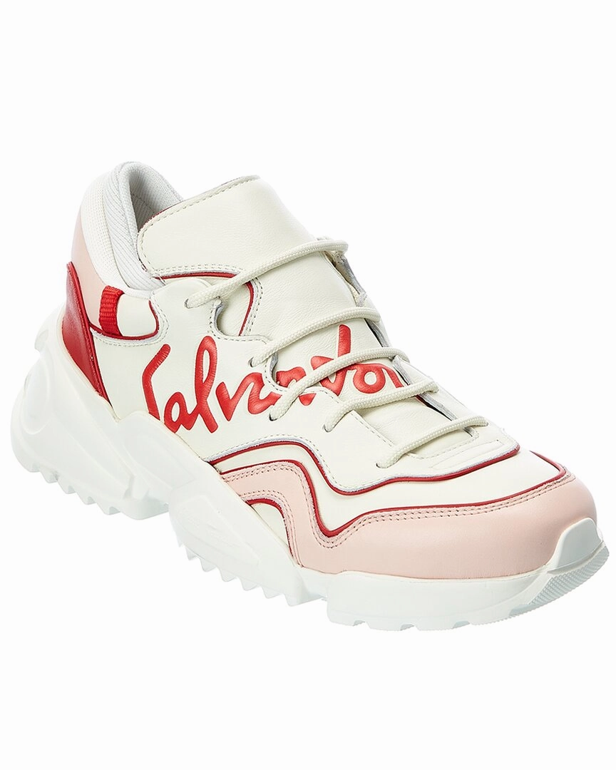 Thermal Regulating Fabric Salvatore Ferragamo Nilu Leather Sneaker