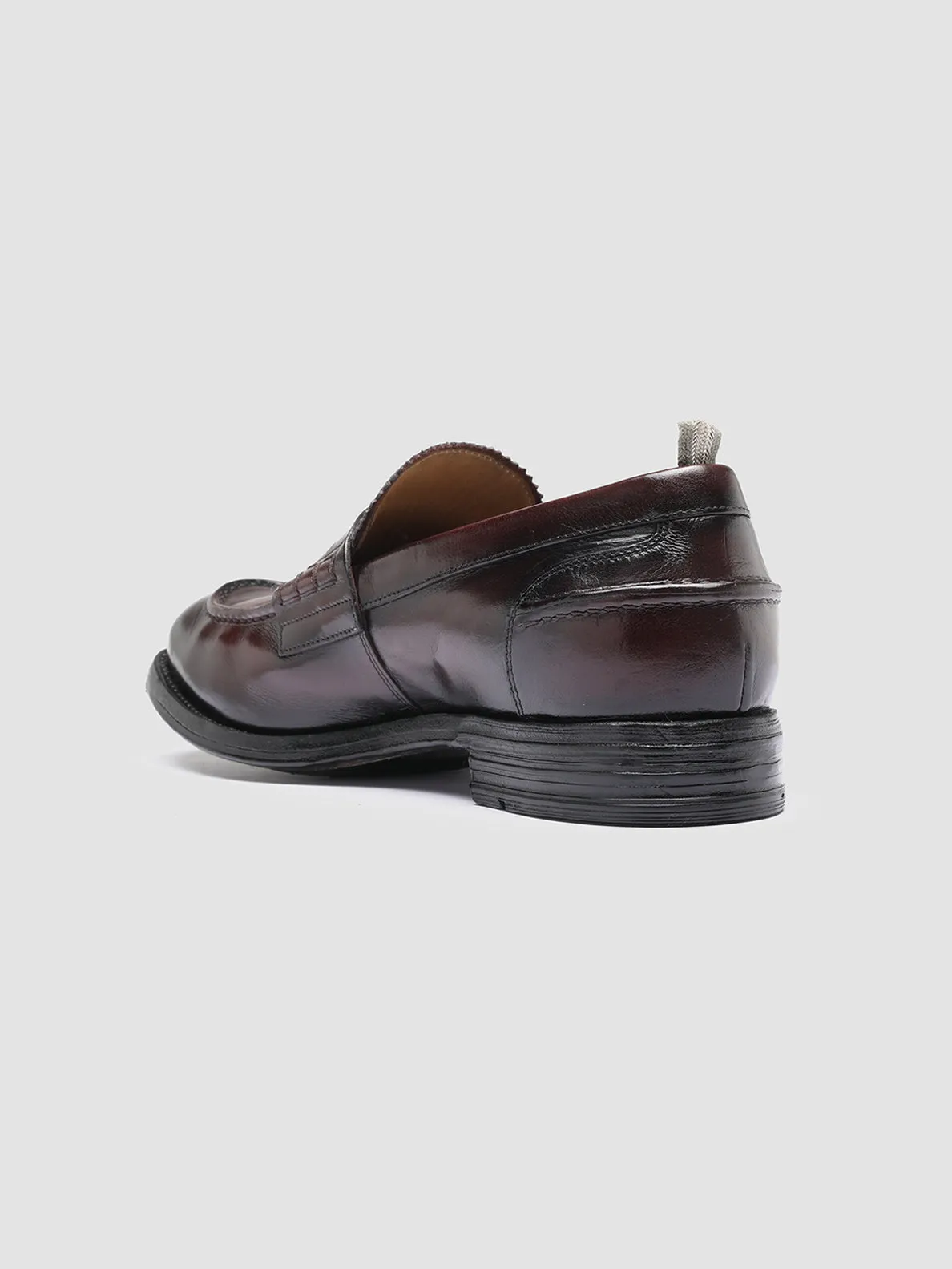 Stylish Slip-on Shoes BALANCE 011- Burgundy Leather Penny Loafers