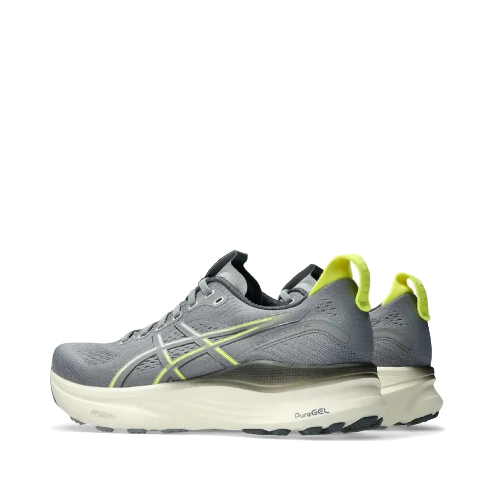 Seamless Design Urban Goer Asics Men's GEL-KAYANO 32 Sneaker in Gravel/Citron
