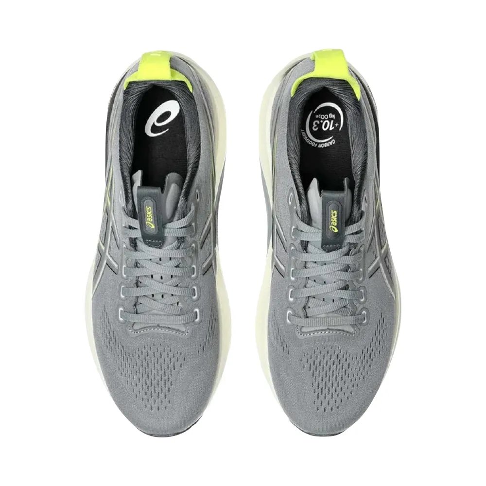 Asics Men's GEL-KAYANO 32 Sneaker in Gravel/Citron Step Friendly Comfortable Outsole