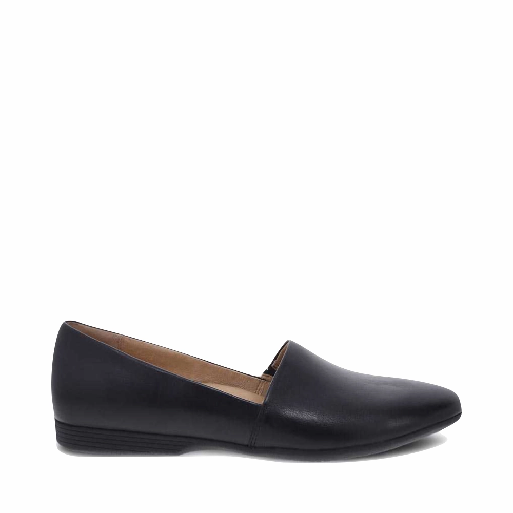 Quick On Dansko Women's Larisa Leather Flat Slip On Loafer in Black
