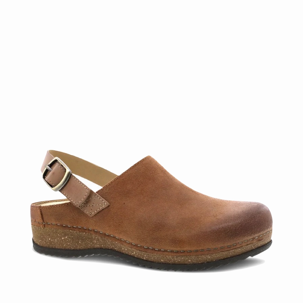 Dansko Women's Merrin Sling Back Clog in Tan Nubuck Pet Jog