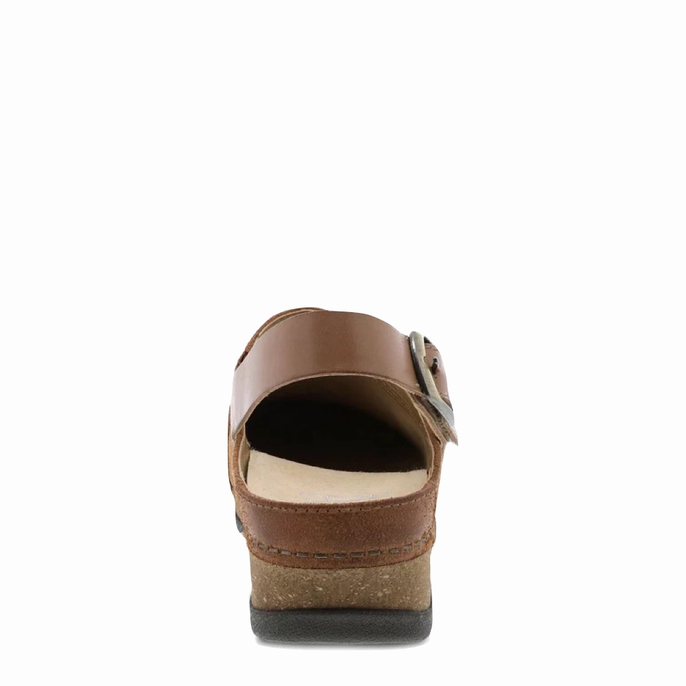 Dansko Women's Merrin Sling Back Clog in Tan Nubuck Fast Entry