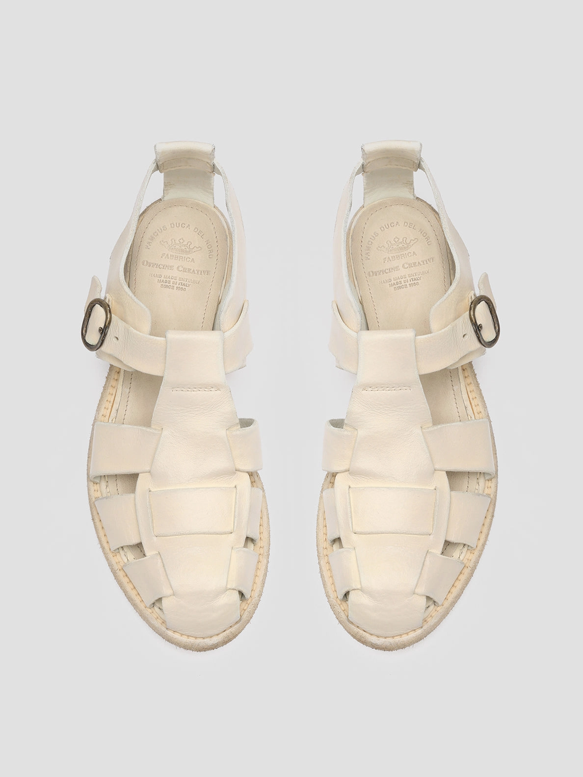 Flexible Straps LEXIKON 536 - White Leather Sandals