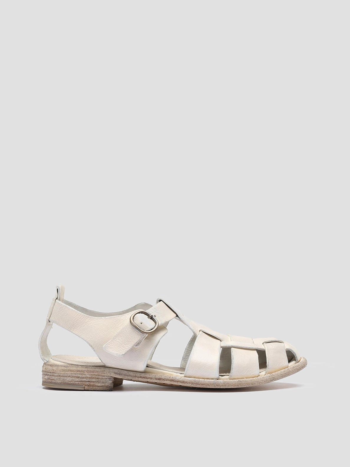 LEXIKON 536 - White Leather Sandals Flexible Layers