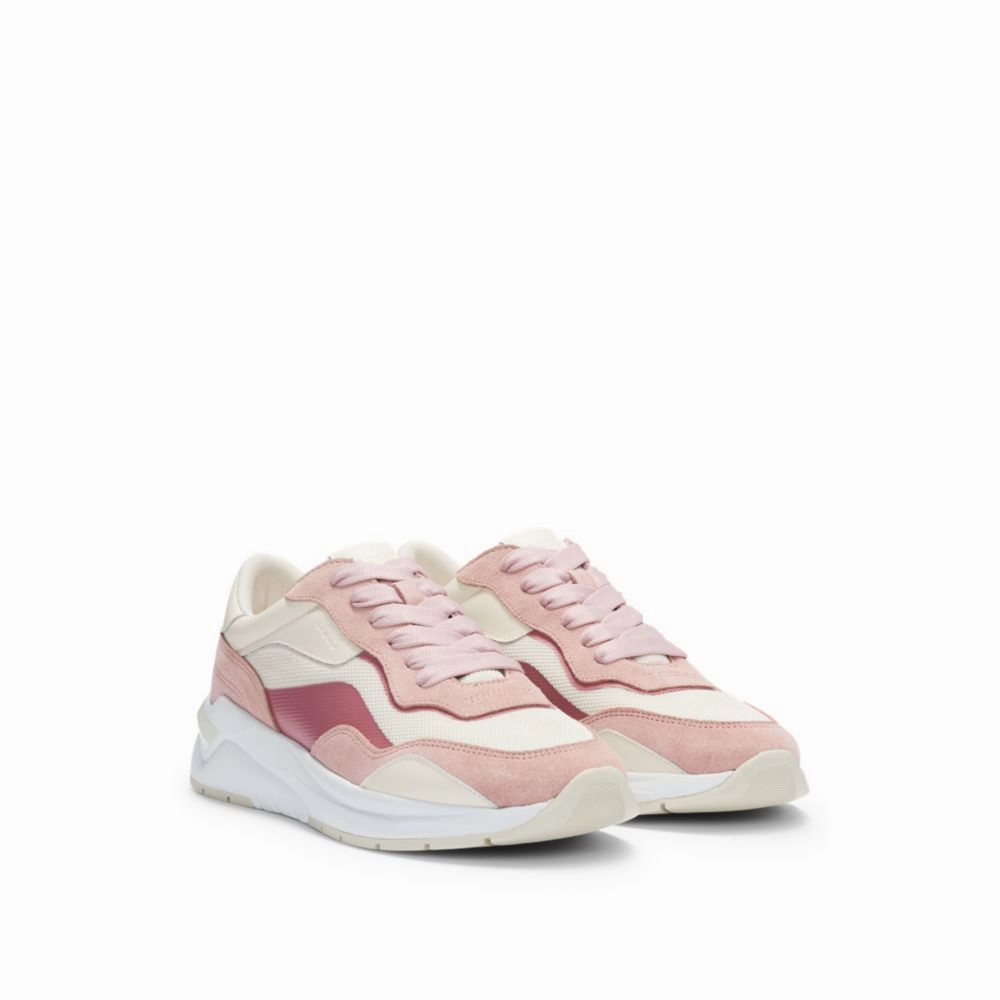 Walk Light Lace-up trainers with suede, mesh and faux leather