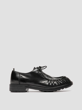 Slip Resistant Outsole Design DIARY 102 - Black Leather Derby Shoes