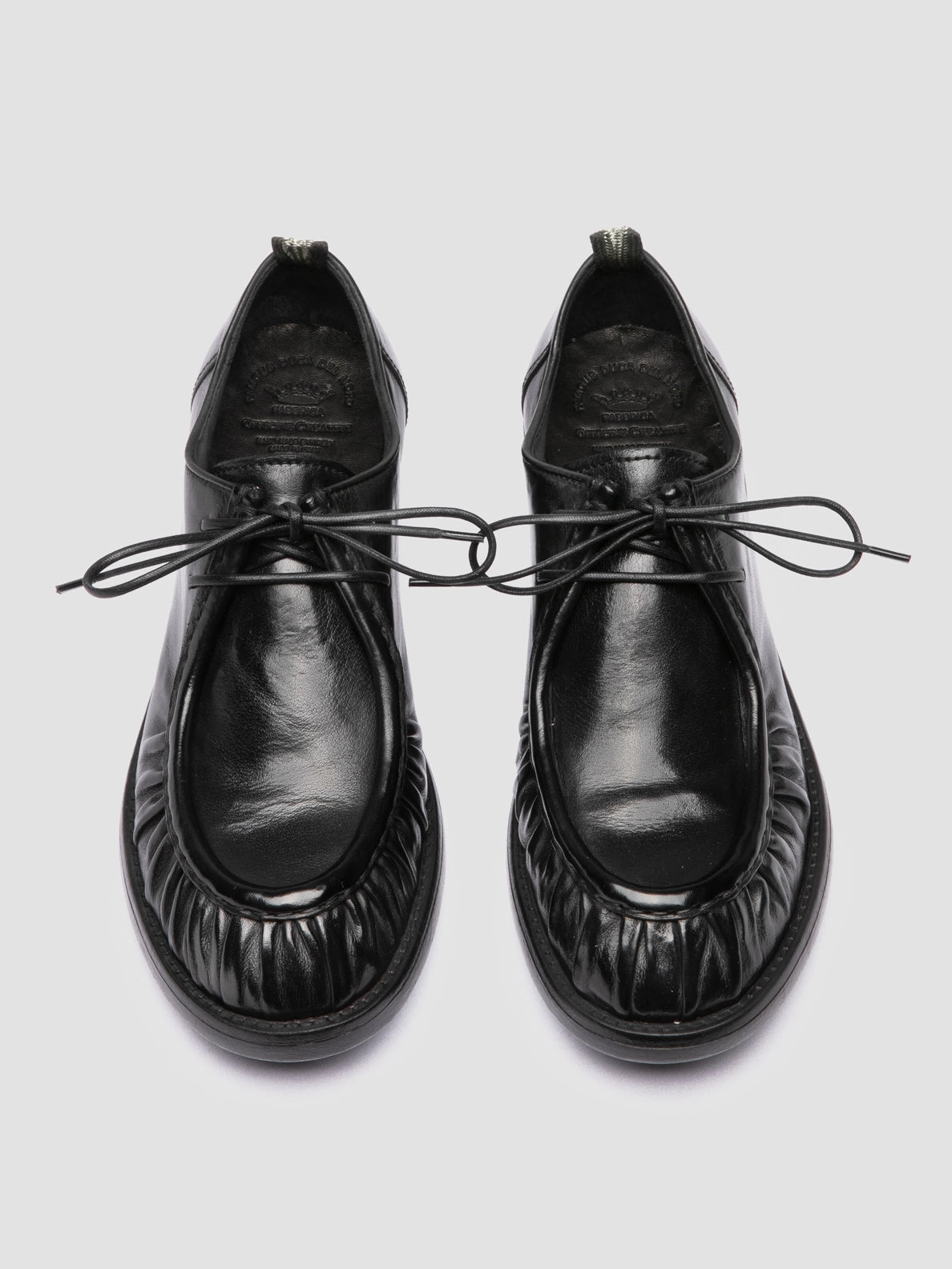 Lace Up DIARY 102 - Black Leather Derby Shoes