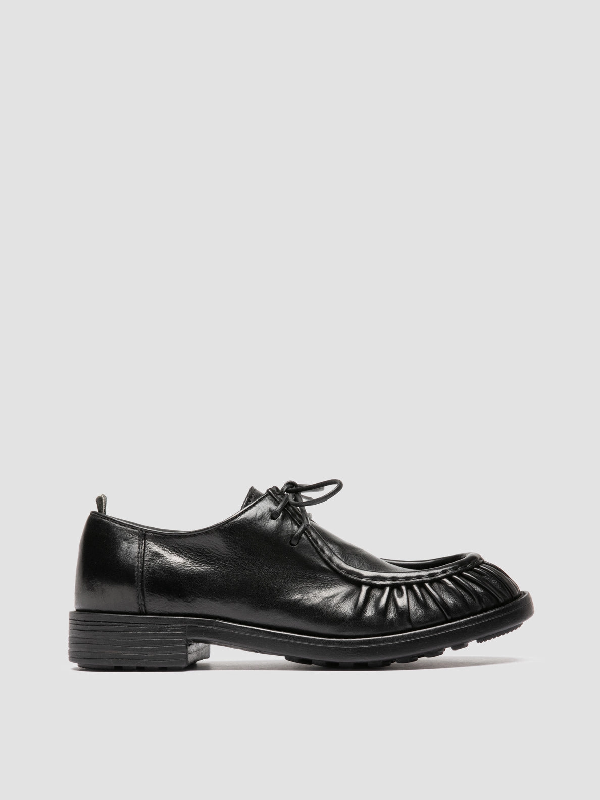 Slip Resistant Outsole Design DIARY 102 - Black Leather Derby Shoes