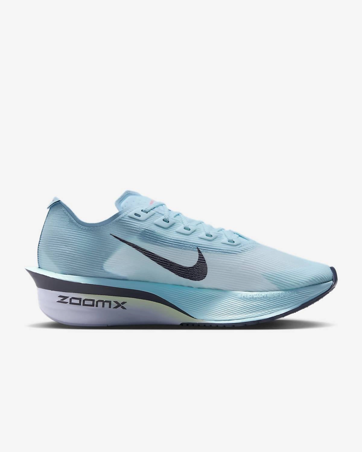 Women's Zoomx Vaporfly Next % 4 Road Racing Shoes In Glacier Blue/blue Tint/amethyst Tint/gridiron All Day Use
