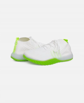 Women's Positive Lace Up Sneaker In White And Lime Active Flex Outdoor Fit